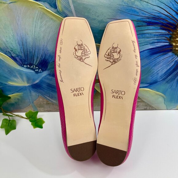 SARTO by  Franco Sarto Flexa Amaya Ballet Flat Pink Snake Print Faux Leather 8 - Picture 8 of 12